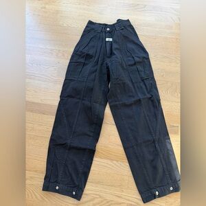 Forenza Black Woman’s Cargo Pants adjustable bottom Balloon 80ties